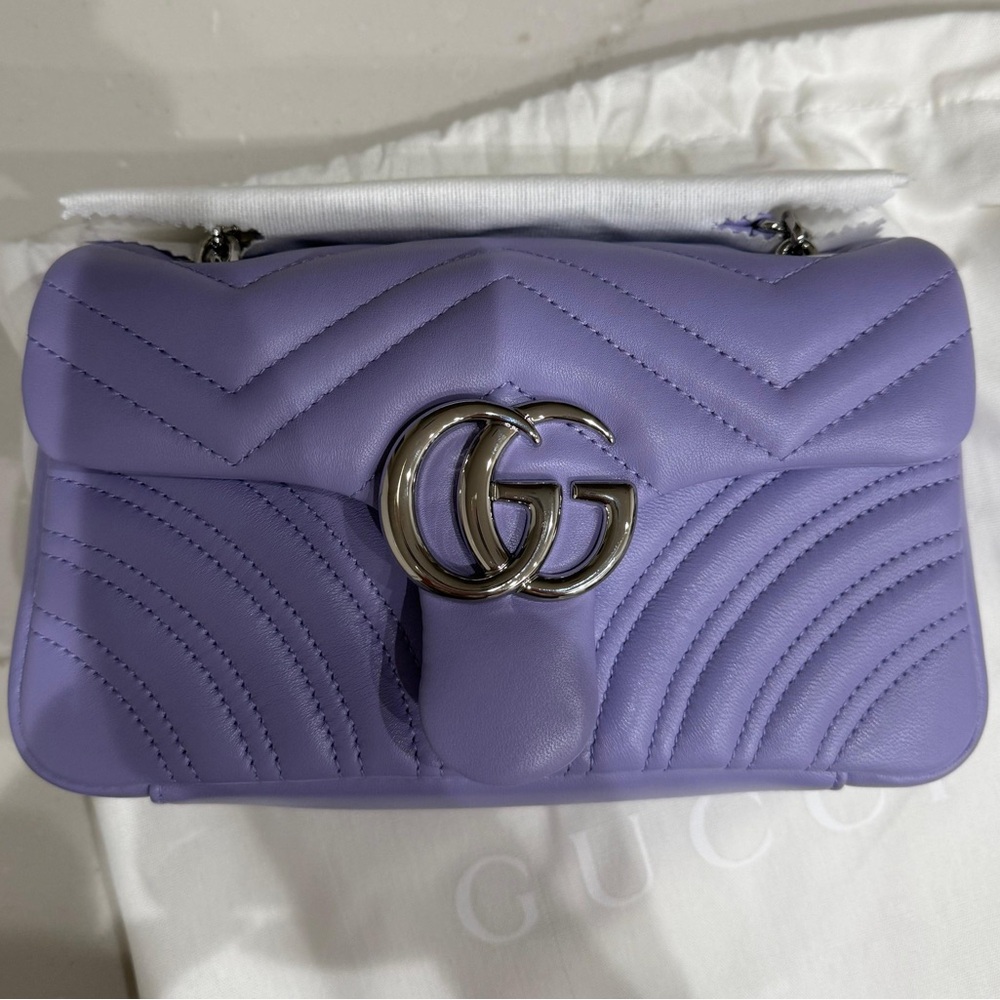 Gucci Light Purple Quilted Chain Shoulder Bag - Picture 2 of 16